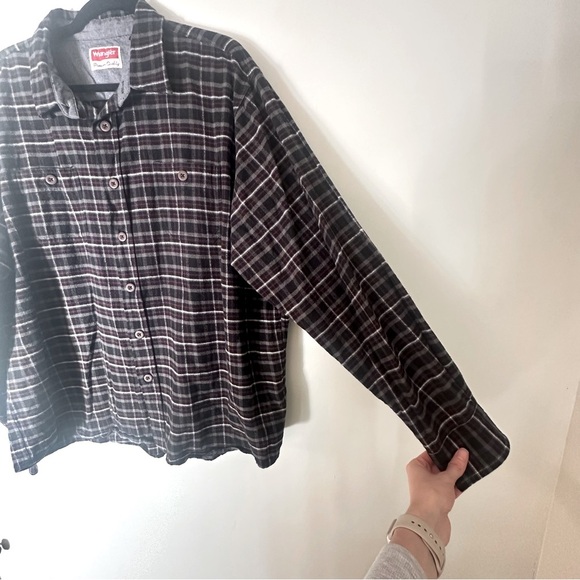 Wrangler Premium Quality Vintage Long Sleeve Flannel Western Plaid Shirt Sz 2XL - Picture 2 of 11
